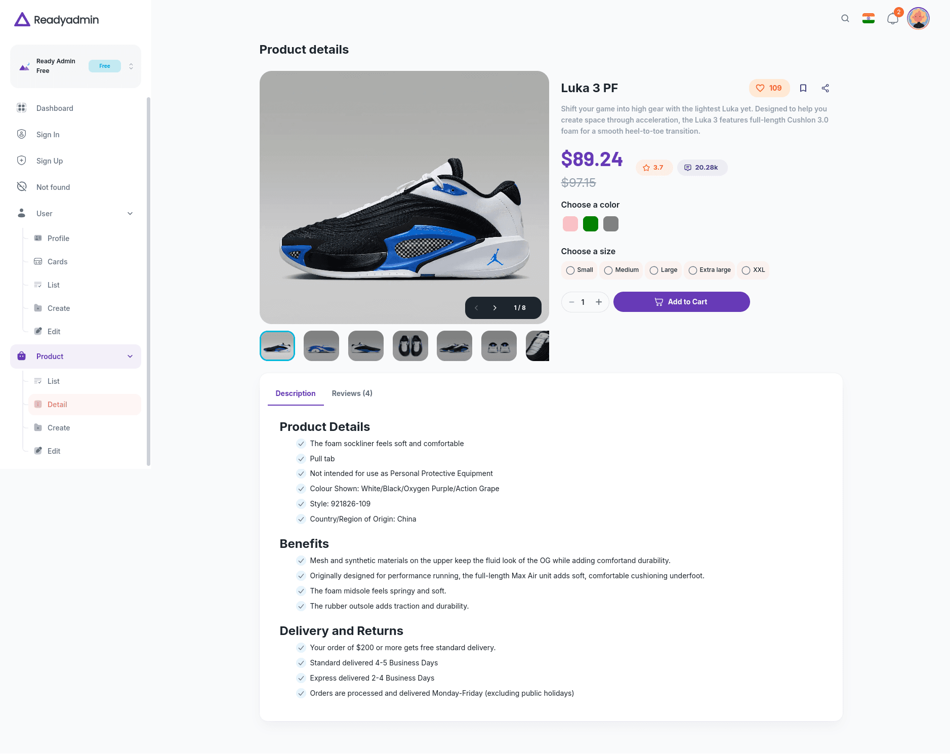 Product Details Ready Admin