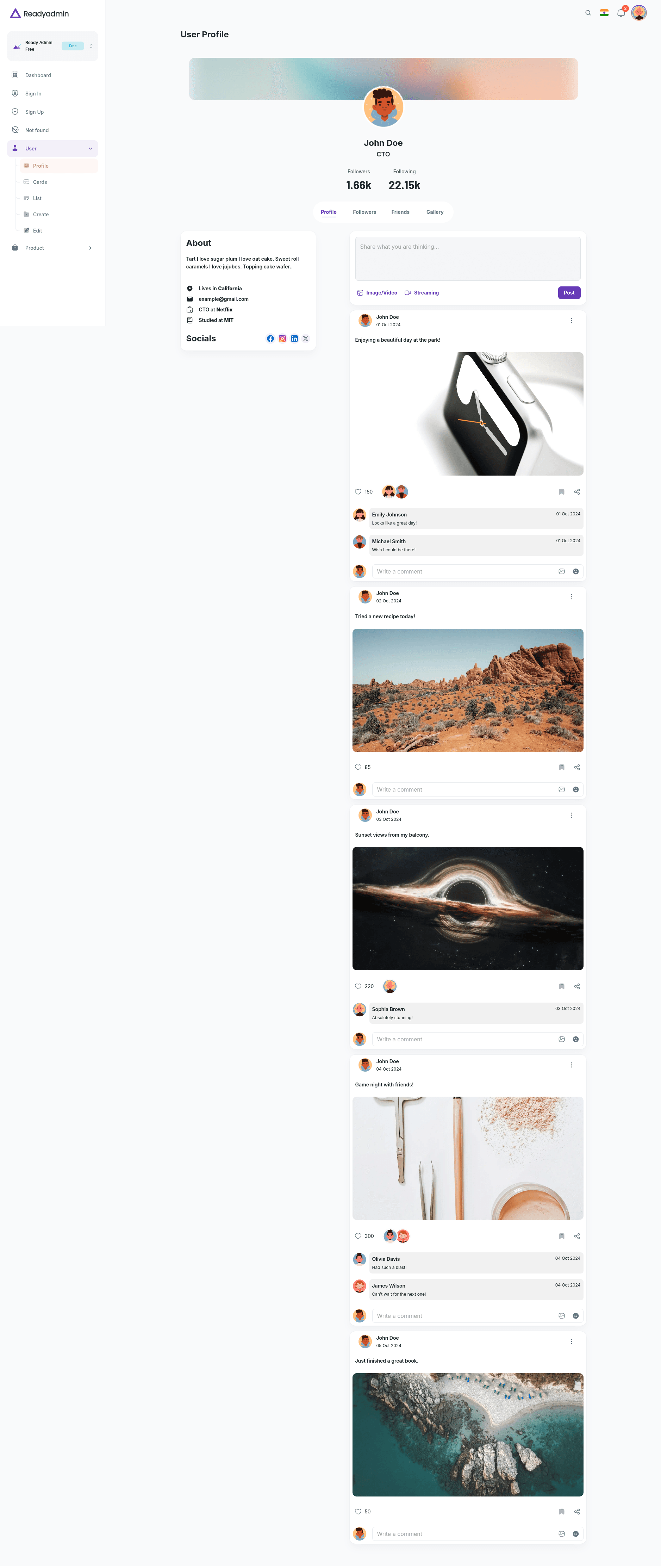 User Profile Ready Admin 
